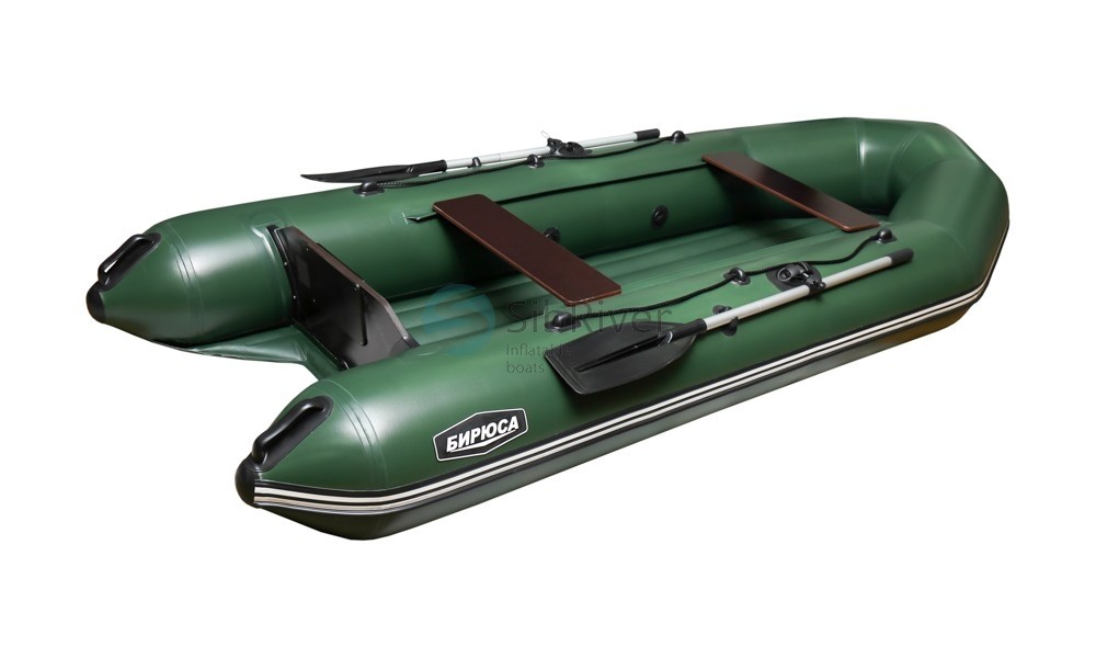 Лодка ПВХ "Бирюса-325" надувное дно (зеленая)