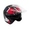Шлем KIOSHI 516 Solid Открытый со стеклом и очками (черный/красный L)
