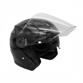 Шлем KIOSHI 516 Solid открытый со стеклом и очками (Черный, M)