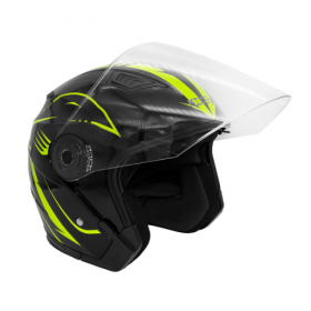 Шлем KIOSHI 516 Solid Открытый со стеклом и очками (черный/желтый S)